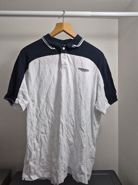 Hackett Navy & White Contrast Polo Shirt